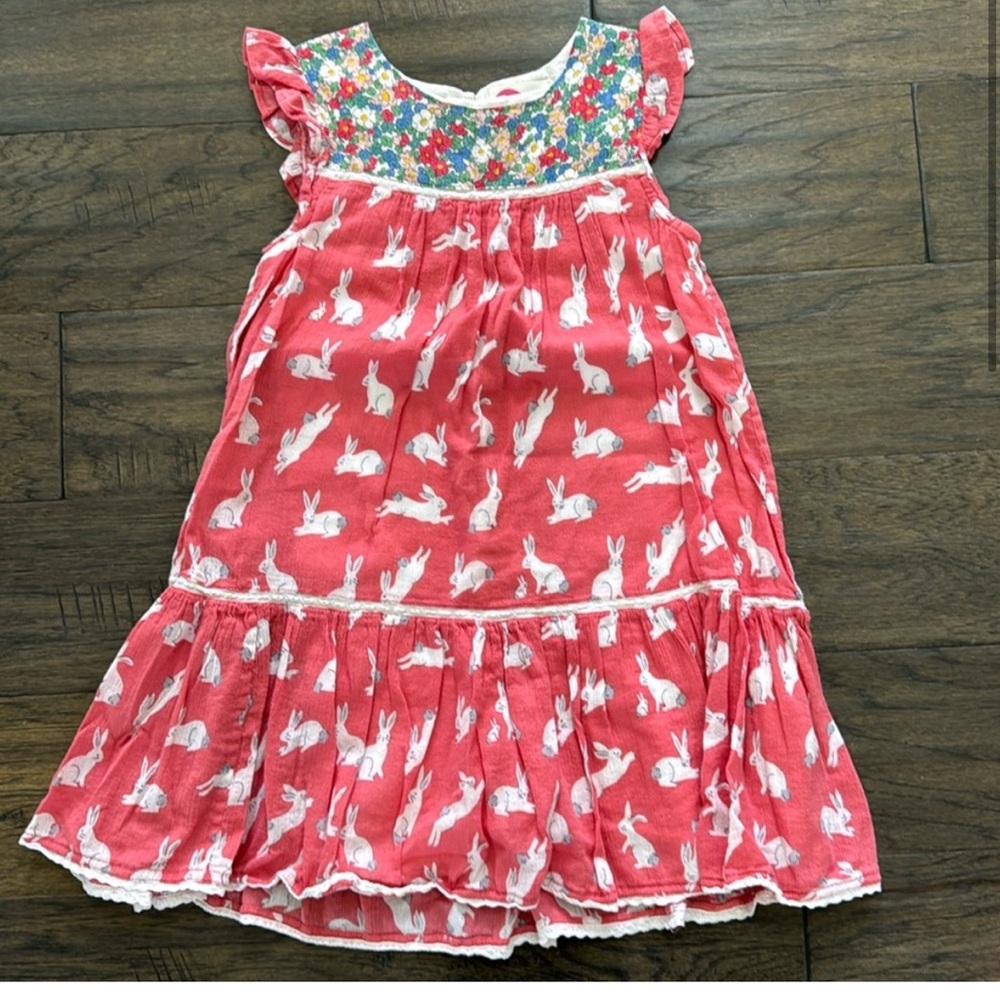 Mini Boden Dress 5-6y 116cm - Bunnies 🐰 , Flowers 🌺, Easter